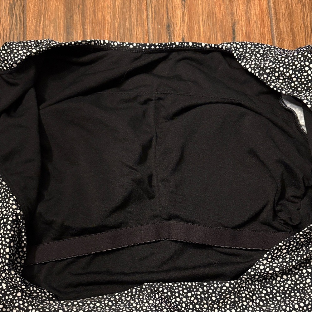Shade & Shore Black White Speckled Long Sleeve One-Piece Swimsuit - Picture 5 of 9